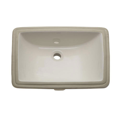 Decolav Classically Redefined Rectangular Undermount Bathroom Sink with Overflow in Biscuit 467875