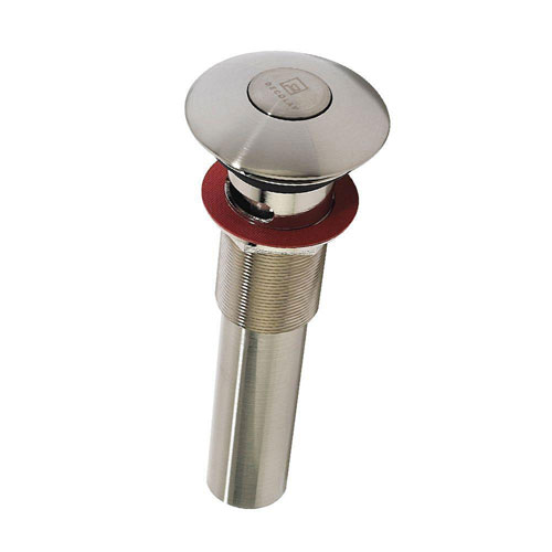 Decolav 2.717 inch H x 8.6875 inch D Push Button Closing Umbrella Drain with Overflow in Satin Nickel 525177