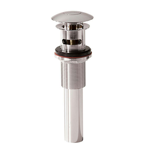 Decolav 2.717 inch H x 8.6875 inch D Push Button Closing Umbrella Drain with Overflow in Polished Nickel 543167