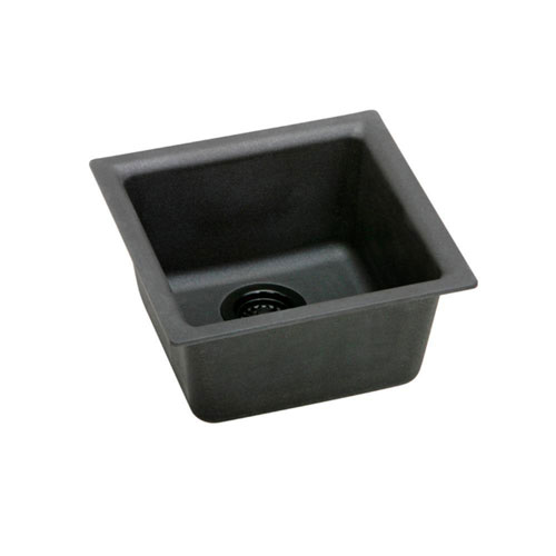 Elkay Gourmet Universal Mount Granite 16.63x16.63x8 0-Hole Single Bowl Kitchen Sink in Dusk Gray 541464