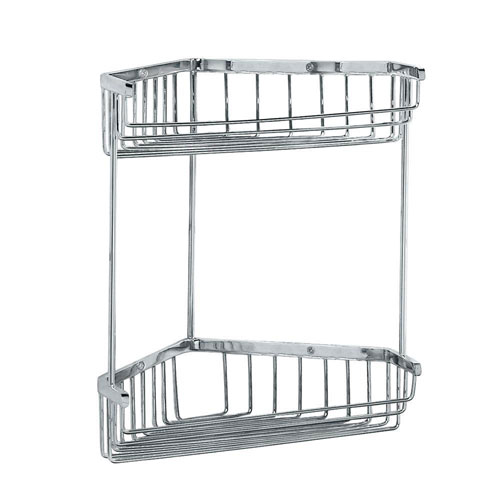 Gatco Wall-Mount Brass Corner Shower and Tub Caddy in Chrome 403697