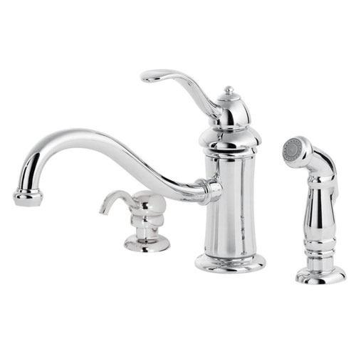 Pfister Marielle One-Handle Kitchen Faucet with Side Spray and Soap Dispenser, Chrome 519852