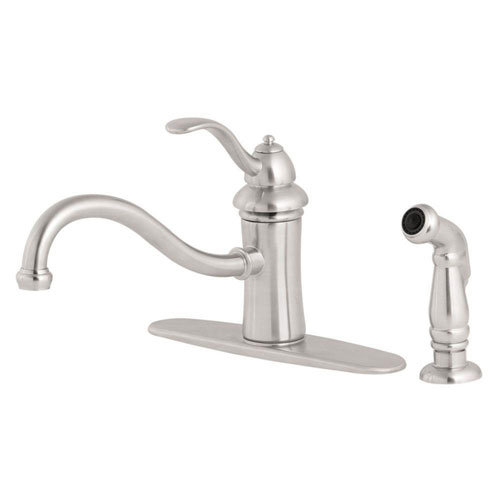 Price Pfister Marielle Single-Handle Side Sprayer Kitchen Faucet in Stainless Steel 519856