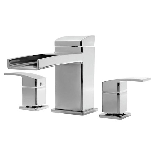 Price Pfister Kenzo 2-Handle Deck Mount Waterfall Roman Tub Faucet Trim Kit in Polished Chrome (Valve Not Included) 534635