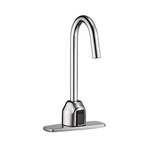 Sloan Valve EBF-750-4 Optima Plus Battery Powered Sensor Activated Electronic Gooseneck Hand Washing Faucet with Trim Plate, Chrome 332373 Sloan Valve EBF-750-4 Optima Plus Battery Powered Sensor Activated Electronic Gooseneck Hand Washing Faucet with Trim Plate, Chrome 332373
